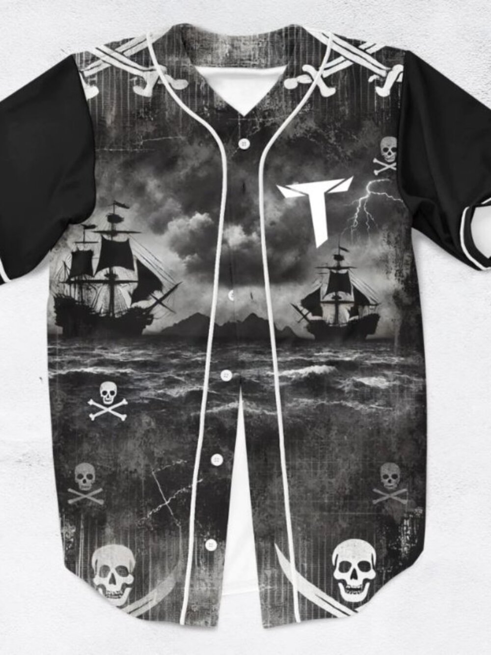 Teminite Rise of the Black Sea EDM Bass Pirate Rave Baseball Jersey Shirt